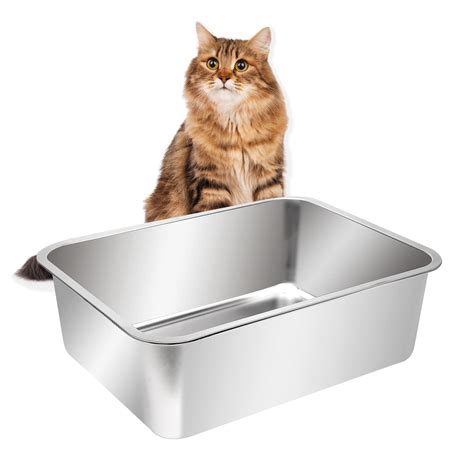 enamel-coated metal litter box|large cat litter tray.